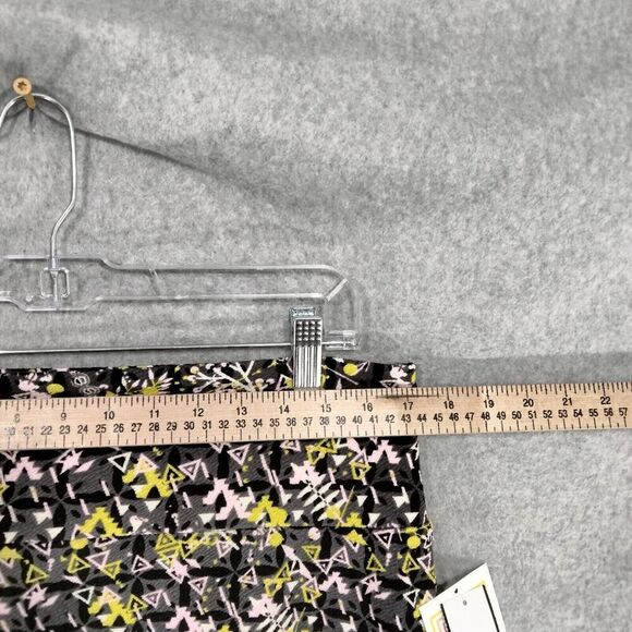 Lularoe NEW! Cassie Skirt Womens Size XL Black Gray Yellow Geometric Pull On - Picture 5 of 13